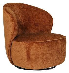 Elkhart Velvet Swivel Accent Chair In Rust