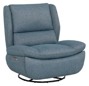 Fontana Fabric Electric Reclining Swivel Chair In Marine