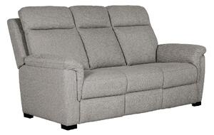 Baraboo Fabric 3 Seater Sofa With Black Legs In Grey