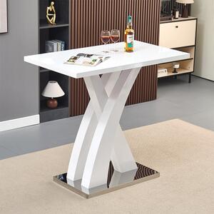 Axara High Gloss Bar Table Rectangular In White