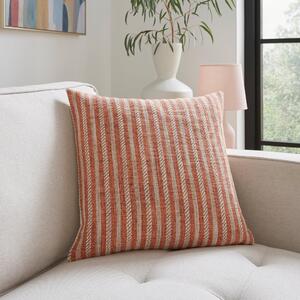 Jacquard Stripe Cushion Burnt Orange