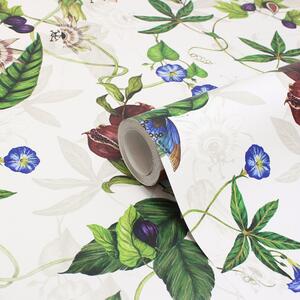 Figaro Floral Digitally Printed Wallpaper White
