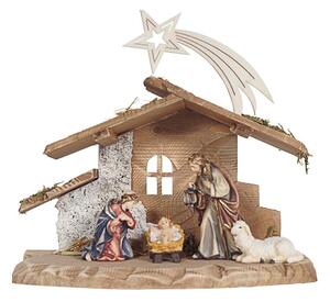 Tyrolean Nativity scene with comet and 4 figurines RA