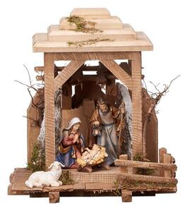 Wooden Lantern with 4 figures - Holy Night