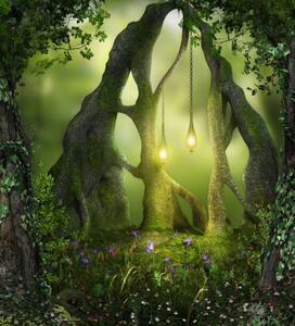 Art Print Magical Forest Fairy Lights, ratpack223