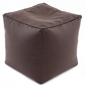 Chocolate Leather Look Bean Cube Chocolate Brown