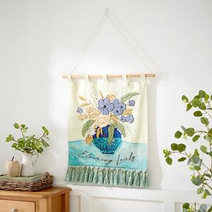 Heart and Soul Embroidered Wall Hanging Natural