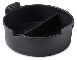 Tower Round Solid Tray With Divider Black