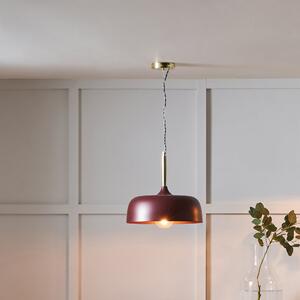 Anke Domed Metal Pendant Mulberry (Red)
