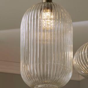 Abigail Tall Ribbed Glass Pendant Clear