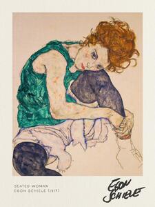 Fine Art Print Seated Woman - Egon Schiele, (30 x 40 cm)