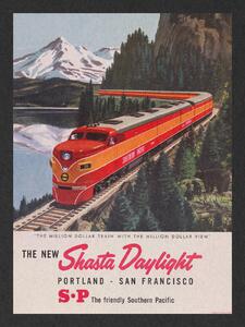 Fine Art Print The New Shasta Daylight Train (Vintage Transport), (30 x 40 cm)