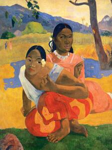 Fine Art Print Two Tahitian Women, When will you marry (Vintage Female Portrait) - Paul Gauguin, (30 x 40 cm)