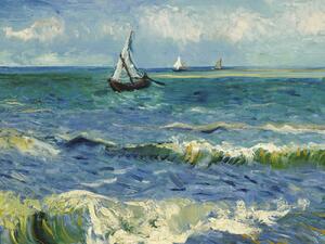 Fine Art Print The sea at Saintes-Maries-de-la-Mer (Vintage Seascape with Boats) - Vincent van Gogh, (40 x 30 cm)