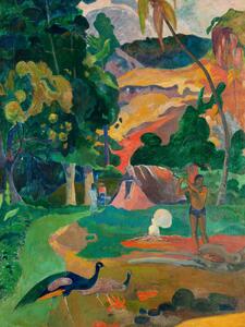 Fine Art Print Landscape with Peacocks (Vintage Tahitian Landscape) - Paul Gauguin, (30 x 40 cm)