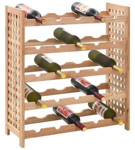 Wine Rack for 25 Bottles Solid Walnut Wood 63x25x73 cm