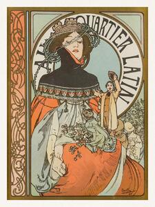 Fine Art Print Au Quartier Latin (Vintage Art Nouveau) - Alfons / Alphonse Mucha, (30 x 40 cm)