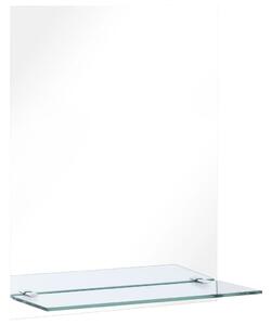 Wall Mirror with Shelf 50x70 cm Tempered Glass