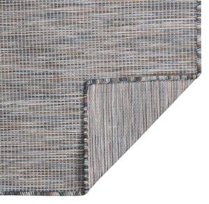 Outdoor Flatweave Rug 80x250 cm Brown and Blue