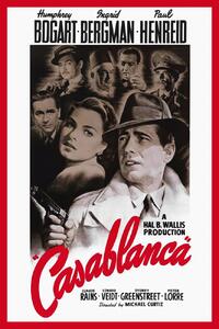 Fine Art Print Casablanca (Vintage Cinema / Retro Theatre Poster), (26.7 x 40 cm)