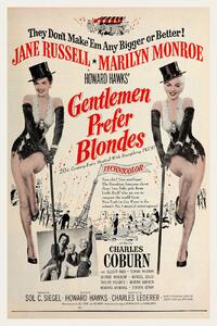 Fine Art Print Gentlemen Prefer Blondes / Marilyn Monroe (Retro Movie), (26.7 x 40 cm)