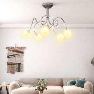 Ceiling Lamp with Round Glass Shades for 5 G9 LED Lights