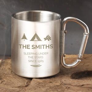 Personalised Wilderness Wanderer Stainless Steel Mug Silver