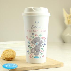 Personalised Me To You Floral Insulated Reusable Travel Cup White