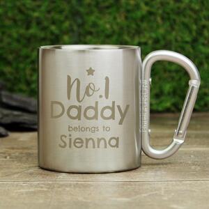 Personalised No1 Daddy Stainless Steel Mug Silver