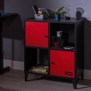 X Rocker MESH TEK Square Shelf Cabinet with 4 Cube Storage Black
