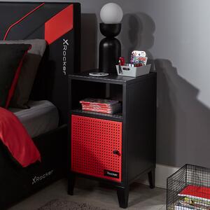 X Rocker MESH TEK Bedside Table with Single Cube Storage Black