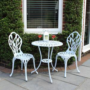 Cast Aluminium White Tulip Bistro Set