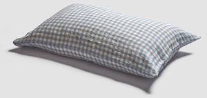Piglet Warm Blue Gingham Linen Pillowcases (Pair) Size Standard