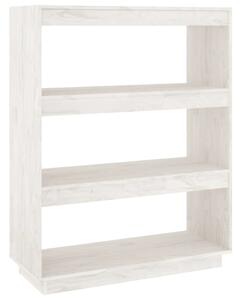 Book Cabinet/Room Divider White 80x35x103 cm Solid Pinewood