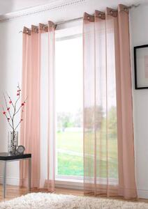 Plain Ring Top Ready Made Single Voile Curtain Coffee