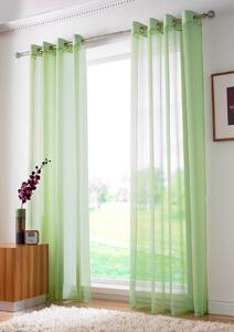 Plain Ring Top Ready Made Single Voile Curtain Lime