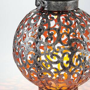 Lindby Adriano LED solar ornament lantern, silver