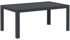 Outsunny Outdoor Side Table, Rectangular Patio Coffee Side Table with Steel Frame and Slat Tabletop for Garden, Balcony, Grey
