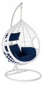 Hanging garden armchair DKD Home Decor Navy Blue White Aluminium synthetic rattan 90 x 70 x 110 cm (107 x 107 x 198 cm)