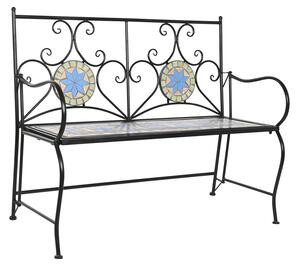 Bench DKD Home Decor Black Multicolour Mosaic 111 x 54 x 88 cm