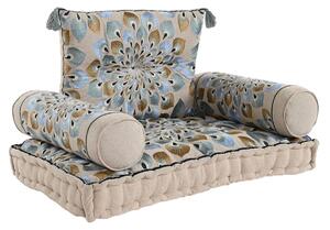 Garden sofa DKD Home Decor Blue Beige 90 x 55 x 18 cm