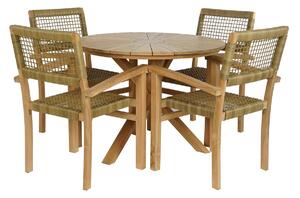 Table set with 4 chairs DKD Home Decor 100 x 100 x 75 cm
