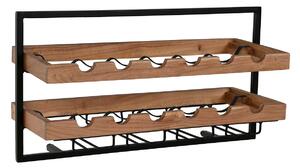 Bottle rack Home ESPRIT Black Natural 65 x 25 x 35 cm