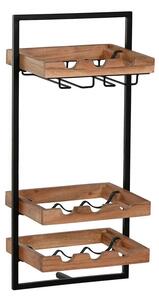 Bottle rack Home ESPRIT Black Natural 35 x 25 x 75 cm