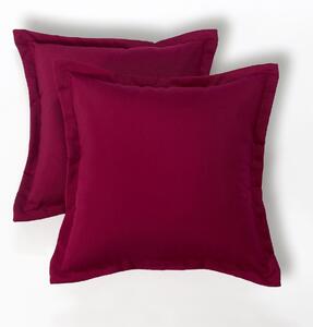 Homescapes Burgundy Plain Outdoor Cushion 45 x 45 cm, Set of 2