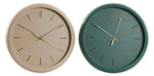 Wall Clock Home ESPRIT Green Pink PVC Modern 30 x 4 x 30 cm (2 Units)