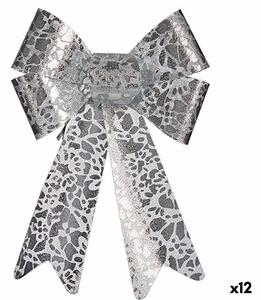 Lasso Christmas bauble Printed Silver PVC 16 x 24 x 4 cm (12 Units)