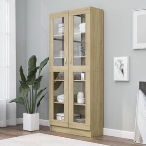 Vitrine Cabinet Sonoma Oak 82.5x30.5x185.5 cm Engineered Wood