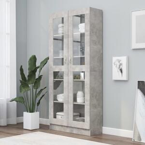 Vitrine Cabinet Concrete Grey 82.5x30.5x185.5 cm Engineered Wood