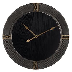 Wall Clock Black Golden Iron MDF Wood 61 x 2,5 x 61 cm